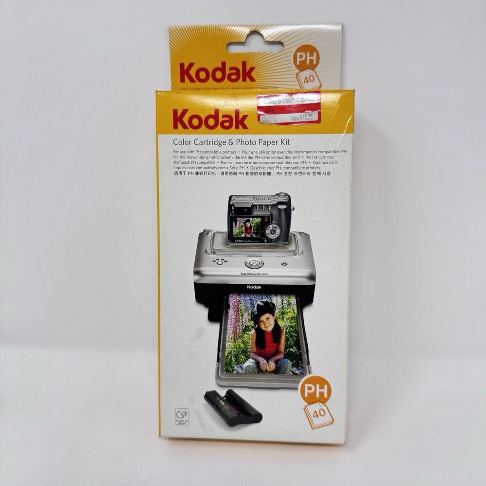 Kodak PH-40 EasyShare Printer Dock Color Cartridge & Photo Paper Refill Kit NEW